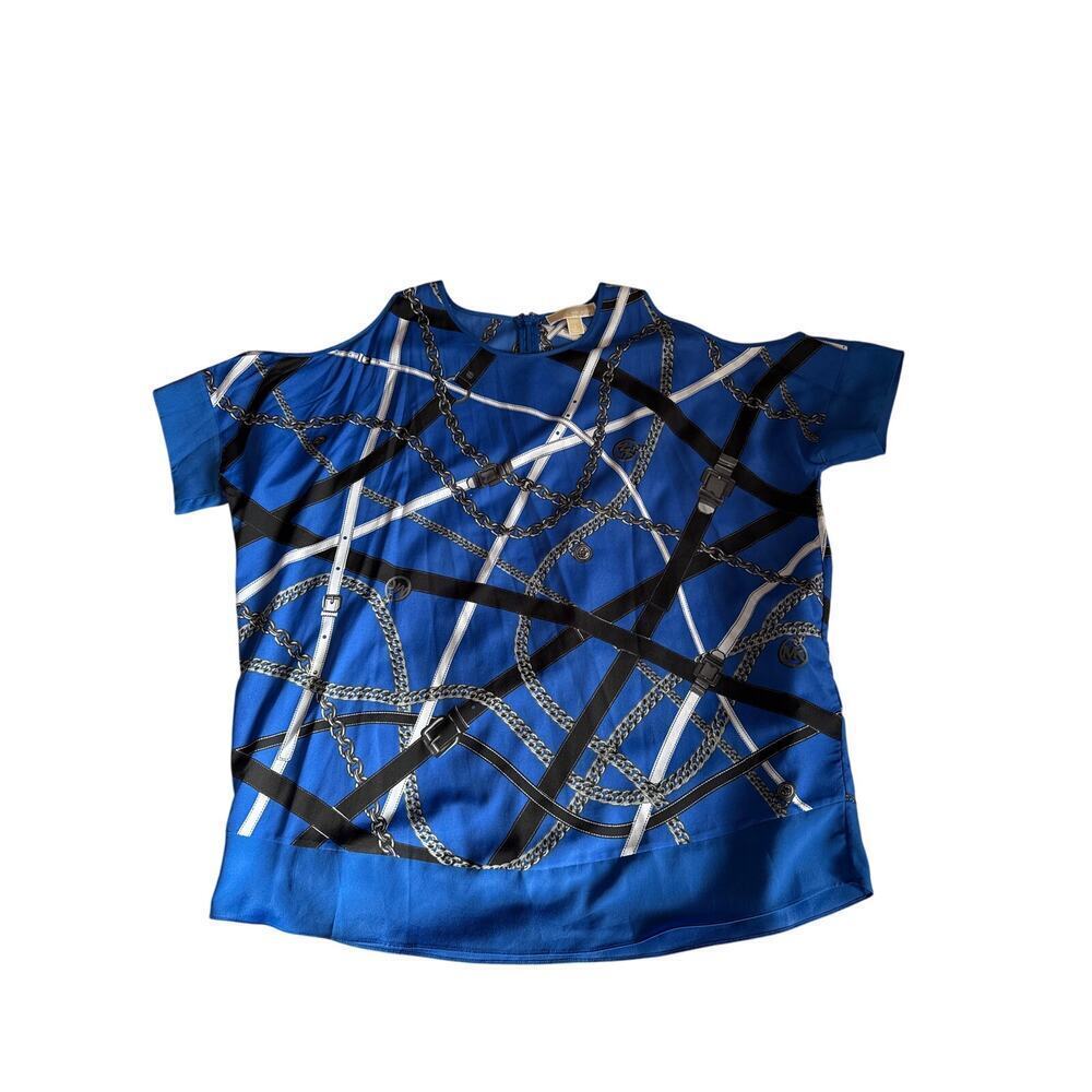 MICHAEL KORS CHAIN LINK BLOUSE size Large L